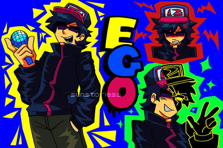 fanart of ego from inner mirror (fnf)